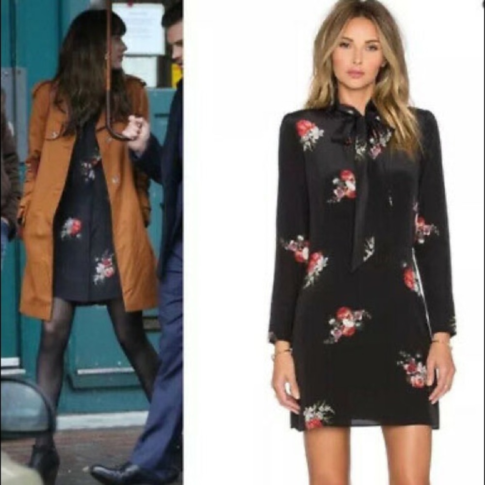 the kooples | black floral silk dress